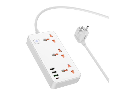 Мережевий подовжувач HOCO AC8A Storm 3-position socket(PD30W/1C3A) White (6942007600101 ) Мережевий подовжувач HOCO AC8A Storm 3-position socket(PD30W/1C3A) White (6942007600101 )