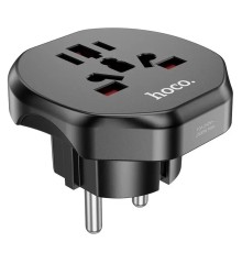 Мережевий зарядний пристрій HOCO AC6 Unimpeded universal conversion plug Black (6931474791511)