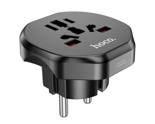 Мережевий зарядний пристрій HOCO AC6 Unimpeded universal conversion plug Black (6931474791511) Мережевий зарядний пристрій HOCO AC6 Unimpeded universal conversion plug Black (6931474791511)