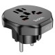 Мережевий зарядний пристрій HOCO AC6 Unimpeded universal conversion plug Black (6931474791511)