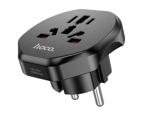Мережевий зарядний пристрій HOCO AC6 Unimpeded universal conversion plug Black (6931474791511) Мережевий зарядний пристрій HOCO AC6 Unimpeded universal conversion plug Black (6931474791511)