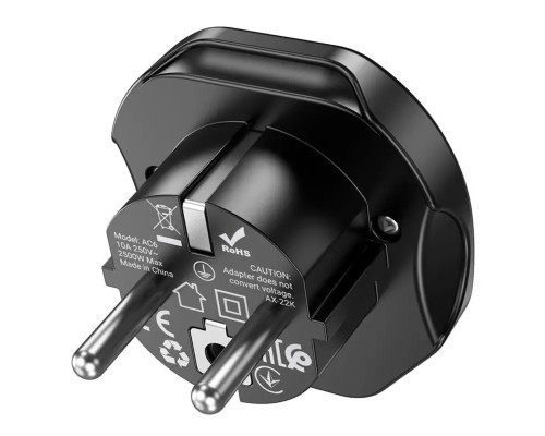 Мережевий зарядний пристрій HOCO AC6 Unimpeded universal conversion plug Black (6931474791511) Мережевий зарядний пристрій HOCO AC6 Unimpeded universal conversion plug Black (6931474791511)