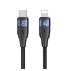 Кабель Usams US-SJ634 U85 Type-C To Lightning PD 30W Aluminum Alloy Fast Charging &amp; Data Cable 1.2m black (SJ634USB01)