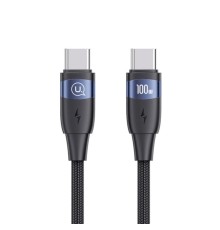 Кабель Usams US-SJ632 U85 Type-C To Type-C PD100W Aluminum Alloy Fast Charging &amp; Data Cable black (SJ632USB01)