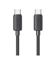 Кабель Usams US-SJ691 60W Striped Data Cable Type-C To Type-C-KY Series 1M black (SJ691USB01)