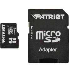 Карта пам'яті microSDXC (UHS-1) Patriot LX Series 64Gb class 10 (adapter SD) (PSF64GMCSDXC10)
