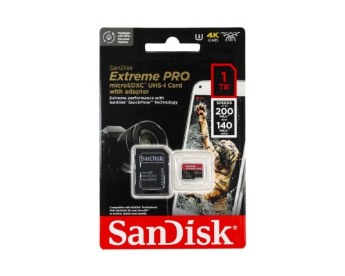 Карта пам'яті SanDisk 1 TB microSDXC UHS-I U3 Extreme Pro+SD Adapter (SDSQXCD-1T00-GN6MA) 
