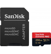 Карта пам'яті microSDXC (UHS-1 U3) SanDisk Extreme Pro A2 256Gb class 10 V30 (R200MB/s,W140MB/s) (adapter) (SDSQXCD-256G-GN6MA)