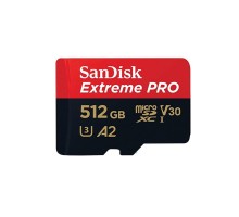 Карта пам'яті SanDisk 512 GB microSDXC UHS-I U3 Extreme Pro+SD Adapter (SDSQXCD-512G-GN6MA) 