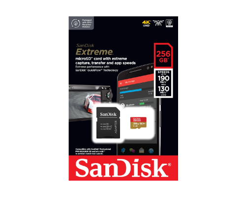 Карта пам'яті SanDisk 256GB microSD class 10 UHS-I U3 Extreme (SDSQXAV-256G-GN6MA) 