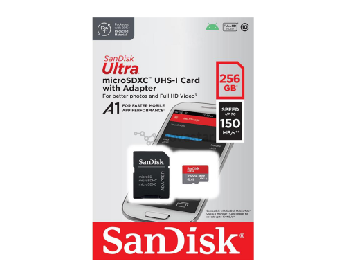 Карта пам'яті SanDisk 256GB microSDXC class 10 UHS-I Ultra (SDSQUAC-256G-GN6MA) 