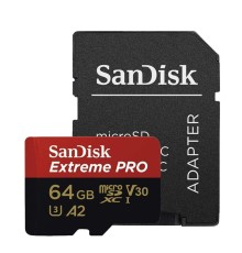Карта пам'яті microSDXC (UHS-1 U3) SanDisk Extreme Pro A2 64Gb class 10 V30 (R200MB/s,W90MB/s) (adapter) (SDSQXCU-064G-GN6MA)