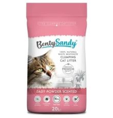 Наповнювач для туалету Benty Sandy Baby Powder Scented кольорові гранули 20 л/17.2 кг (BS-20004)
