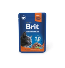 Вологий корм для кішок Brit Premium з лососем для стерилізованих 100 г (8595602548460)