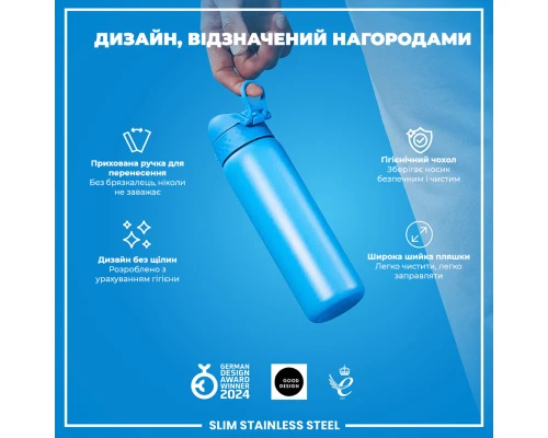 Пляшка для води ION8 OneTouch Stainless Steel 600 мл Blue (I8SS600BLU)