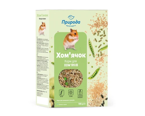 Корм для гризунів Природа «Хом'ячок» + Колор та Ензим 500 г (4823082410729)