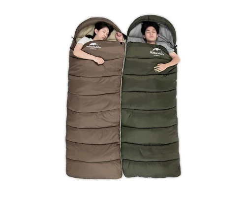 Спальний мішок Naturehike з капюшоном U350S NH20MSD07 (-3°C) лівий, коричневий (6927595764312-L)