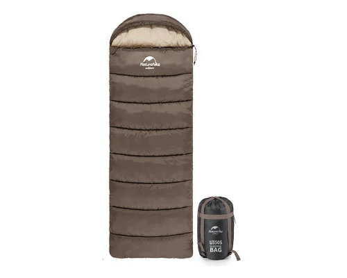 Спальний мішок Naturehike з капюшоном U350S NH20MSD07 (-3°C) лівий, коричневий (6927595764312-L)