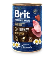 Вологий корм для собак Brit Premium by Nature з індичкою (8595602561803)