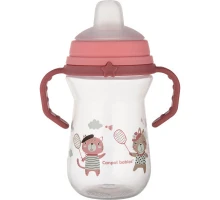 Поїльник-непроливайка Canpol babies Bonjour Paris з силіконовим носиком FirstCup 250 мл Рожева (56/613_pin)