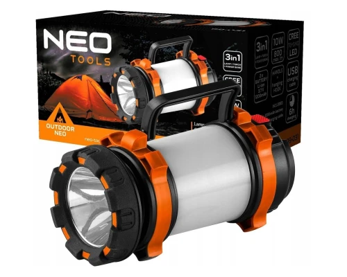 Ліхтар Neo Tools 800 люмен 3в1, power bank, лампа, 10Вт, 1200 мАг (99-031)