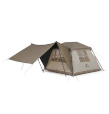 Намет Naturehike з навісом Village CNK2300ZP022 коричневий великий (6976023920189)