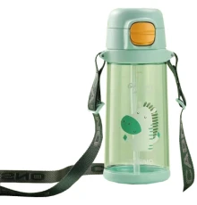 Пляшка для води Casno 690 мл KXN-1219 Зелена Зебра з соломинкою (KXN-1219_Green)