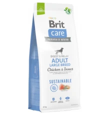 Сухий корм для собак Brit Care Dog Sustainable Adult Large Breed з куркою та комахами 12 кг (8595602558742)
