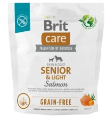 Сухий корм для собак Brit Care Dog Grain-free Senior&Light з лососем 1 кг (8595602558940)