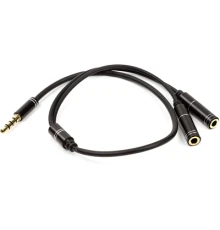 Перехідник 3.5 mm (M) - 2x3.5 mm (F), 4 pin, 0.2 m PowerPlant (CA913206)