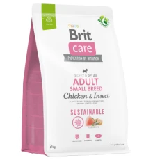 Сухий корм для собак Brit Care Dog Sustainable Adult Small Breed з куркою та комахами 3 кг (8595602558667)