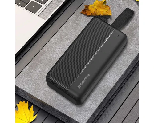 Батарея універсальна ColorWay 30 000 mAh High-power 2 PD/20W, QC/3.0, USB-C/Micro-USB (CW-PB300LPC2BK-PD) 