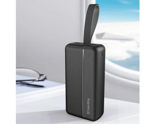 Батарея універсальна ColorWay 30 000 mAh High-power 2 PD/20W, QC/3.0, USB-C/Micro-USB (CW-PB300LPC2BK-PD) 