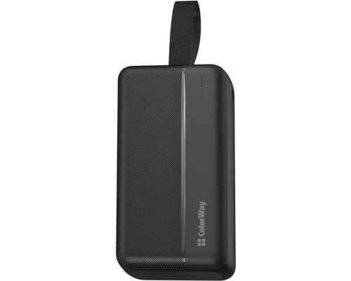 Батарея універсальна ColorWay 30 000 mAh High-power 2 PD/20W, QC/3.0, USB-C/Micro-USB (CW-PB300LPC2BK-PD) 