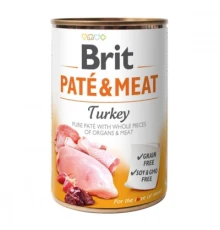 Вологий корм для собак Brit Care Pate and Meat для дорослих собак з індичкою (8595602557479)