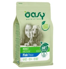 Сухий корм для собак OASY LIFESTAGE Adult Medium риба 12 кг (8054329510162)