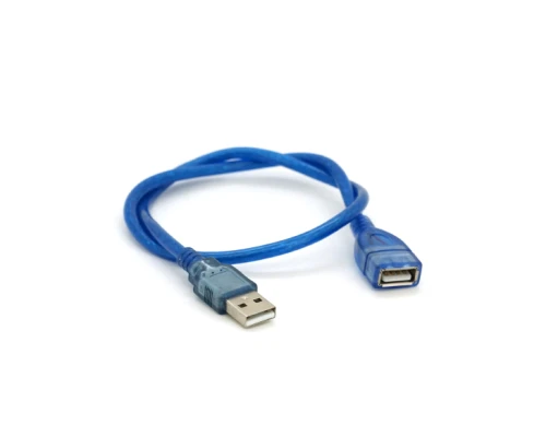 Дата кабель USB 2.0 AM/AF 0.5m transparent blue Voltronic (YT-AM/AF-0,5TBL)