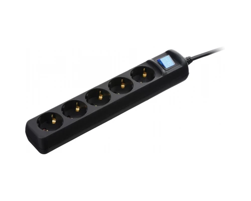 Мережевий фільтр живлення 2E 5xSchuko, 3м black (2E-U05ESM3BK)
