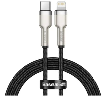 Дата кабель USB-C to Lightning 1.0m Cafule Metal PD 20W black Baseus (CATLJK-A01)