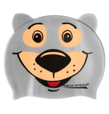 Шапка для плавання Aqua Speed Zoo 115-Bear 5761 сірий ведмідь Діт OSFM (5908217657619)