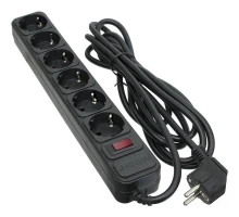 Мережевий фільтр живлення Patron 3.0 m3*1.5mm2 (SP-1663) 6 розеток BLACK (EXT-PN-SP-1663)