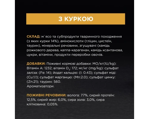 Вологий корм для кішок Purina Pro Plan Adult З куркою 85 г (8445290173218)