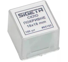 Аксесуар до мікроскопів Sigeta Покривне скло 18x18 мм (100 шт) (65192)