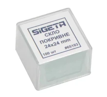 Аксесуар до мікроскопів Sigeta Покривне скло 24x24 мм (100 шт) (65193)
