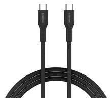 Дата кабель USB-C to USB-C 1.0m OnWire 60CL C-C 60W COLOR Braided 1m Black Canyon (CND-CCAP60AB10B)
