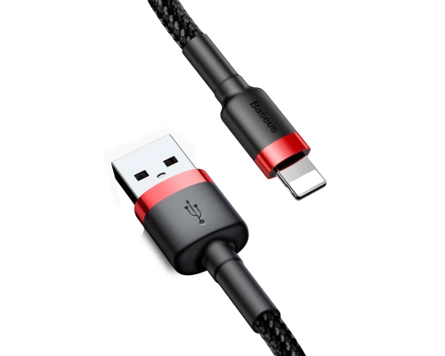 Кабель Baseus Cafule Cable USB For Lightning 2.4A 0.5m Red+Black (CALKLF-A19)