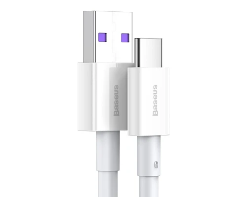 Дата кабель USB 2.0 AM to Type-C 1.0m 3A White Baseus (CATYS-02)