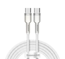Дата кабель USB-C to USB-C 2.0 mCafule Metal PD 100W white Baseus (CATJK-D02)