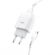 Мережевий зарядний пристрій з кабелем HOCO C73A Glorious dual port charger set(Micro) 12W White (6931474713063)