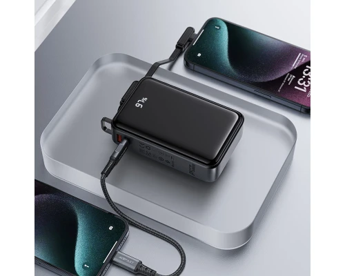Батарея універсальна Acefast 20000mAh 67W PD/3.0, 20В/3.35A Type-C, USB-A, with cable, Li-ion M4 Black (6974316282723)